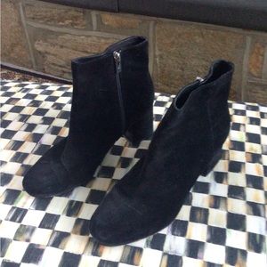 Black suede booties size 9